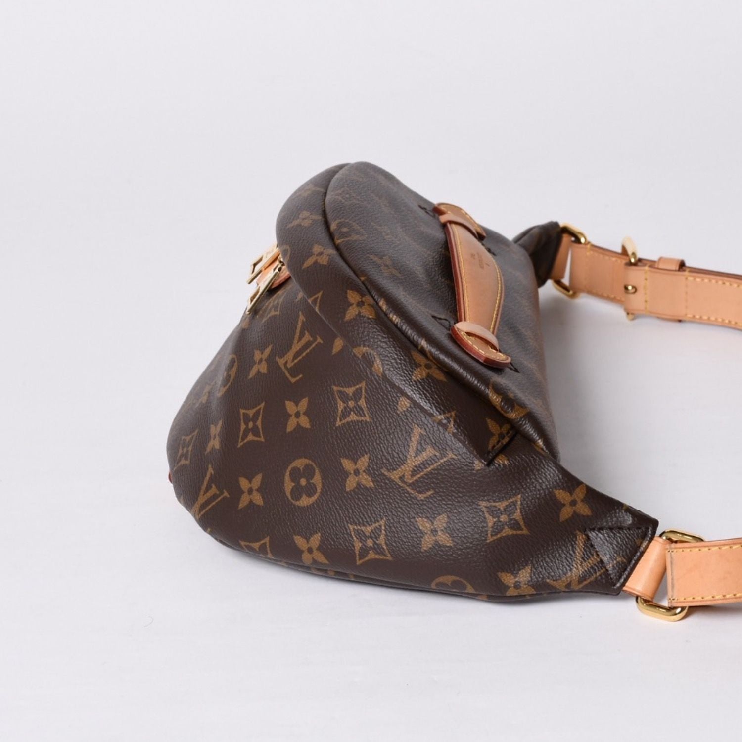 Louis Vuitton Bum Bag MM Brown Monogram Canvas Leather Gold — view 4