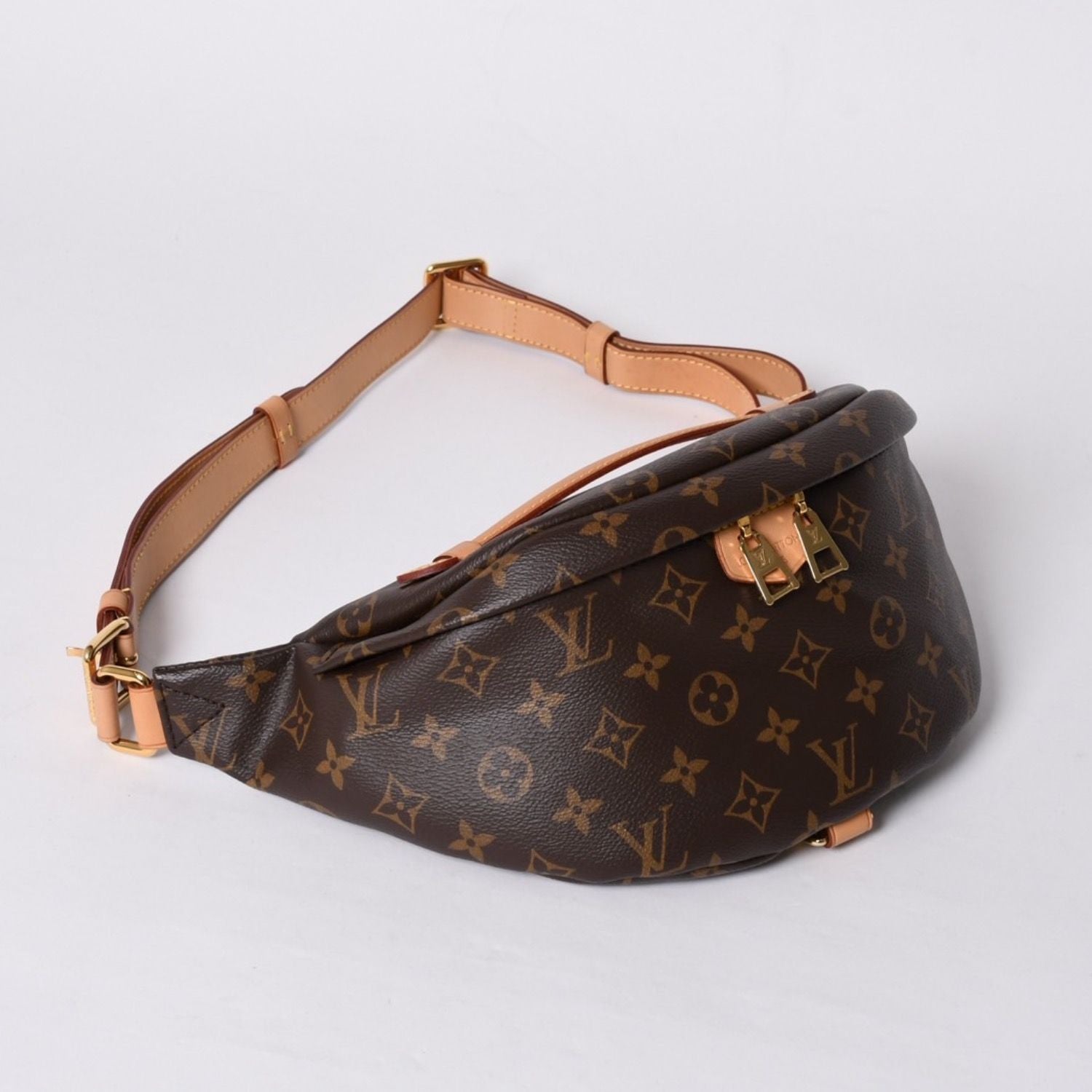 Louis Vuitton Bum Bag MM Brown Monogram Canvas Leather Gold — view 3