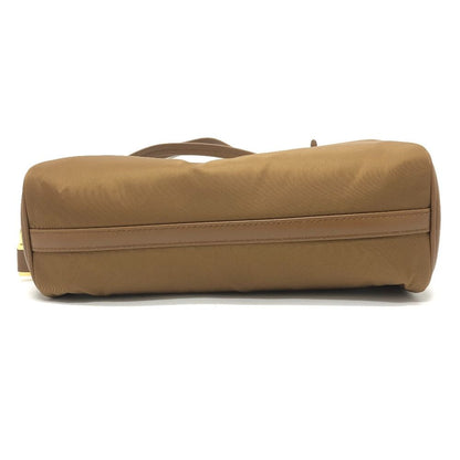 Prada Shoulder Bag with Padlock Top Handle Nylon Leather Brown — view 5