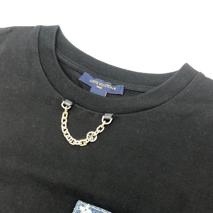 Louis Vuitton Short Sleeve T-Shirt Monogram Denim Pocket Cotton Black — view 3