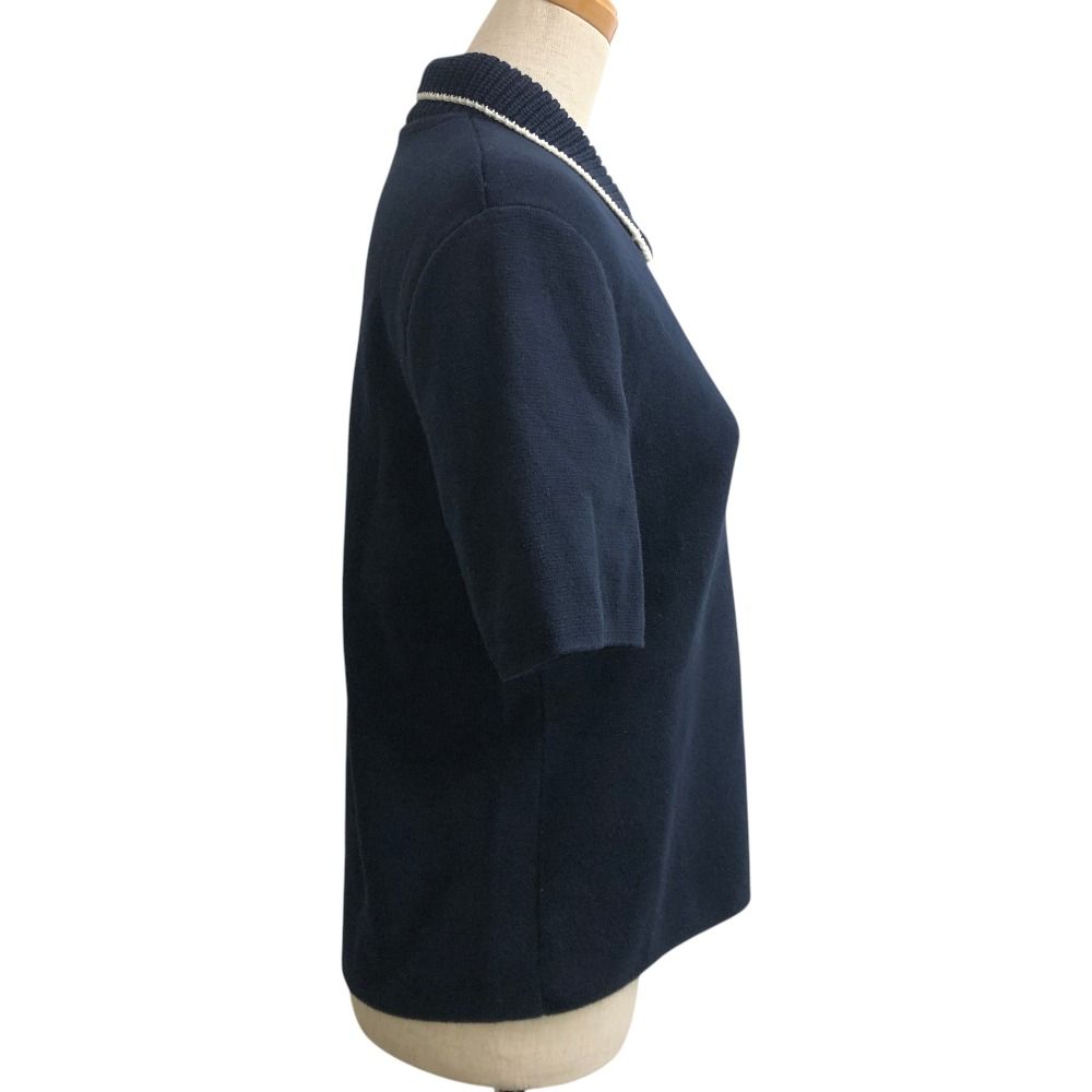 Moncler Mon Cles Polo Shirt Logo Patch Cotton Navy — view 3