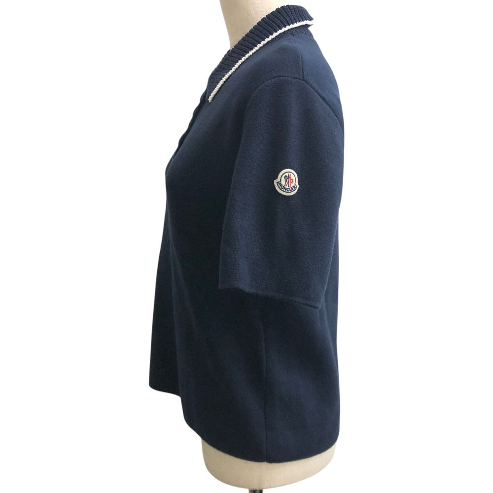 Moncler Mon Cles Polo Shirt Logo Patch Cotton Navy — view 4