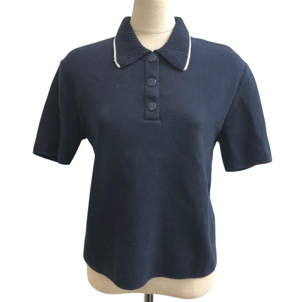 Moncler Mon Cles Polo Shirt Logo Patch Cotton Navy