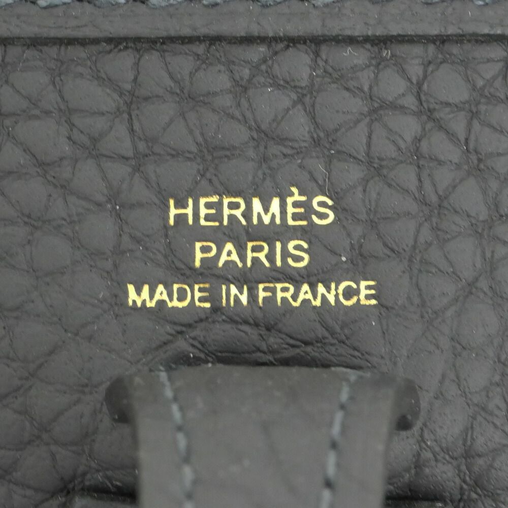 Hermes Evelyne TPM Sangle Caval Canvas Shoulder Bag Gold Taurillon Clemence — view 9