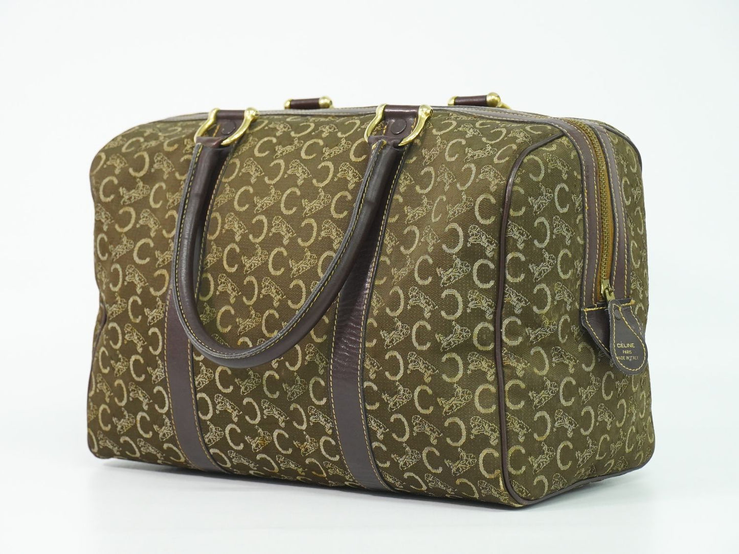 Celine C Sulky Mini Boston Bag Canvas Brown — view 2