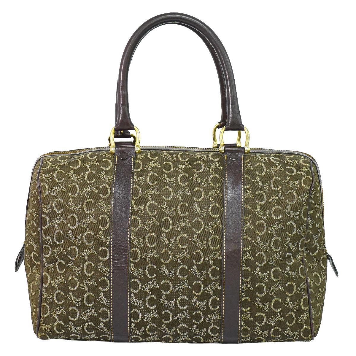 Celine C Sulky Mini Boston Bag Canvas Brown