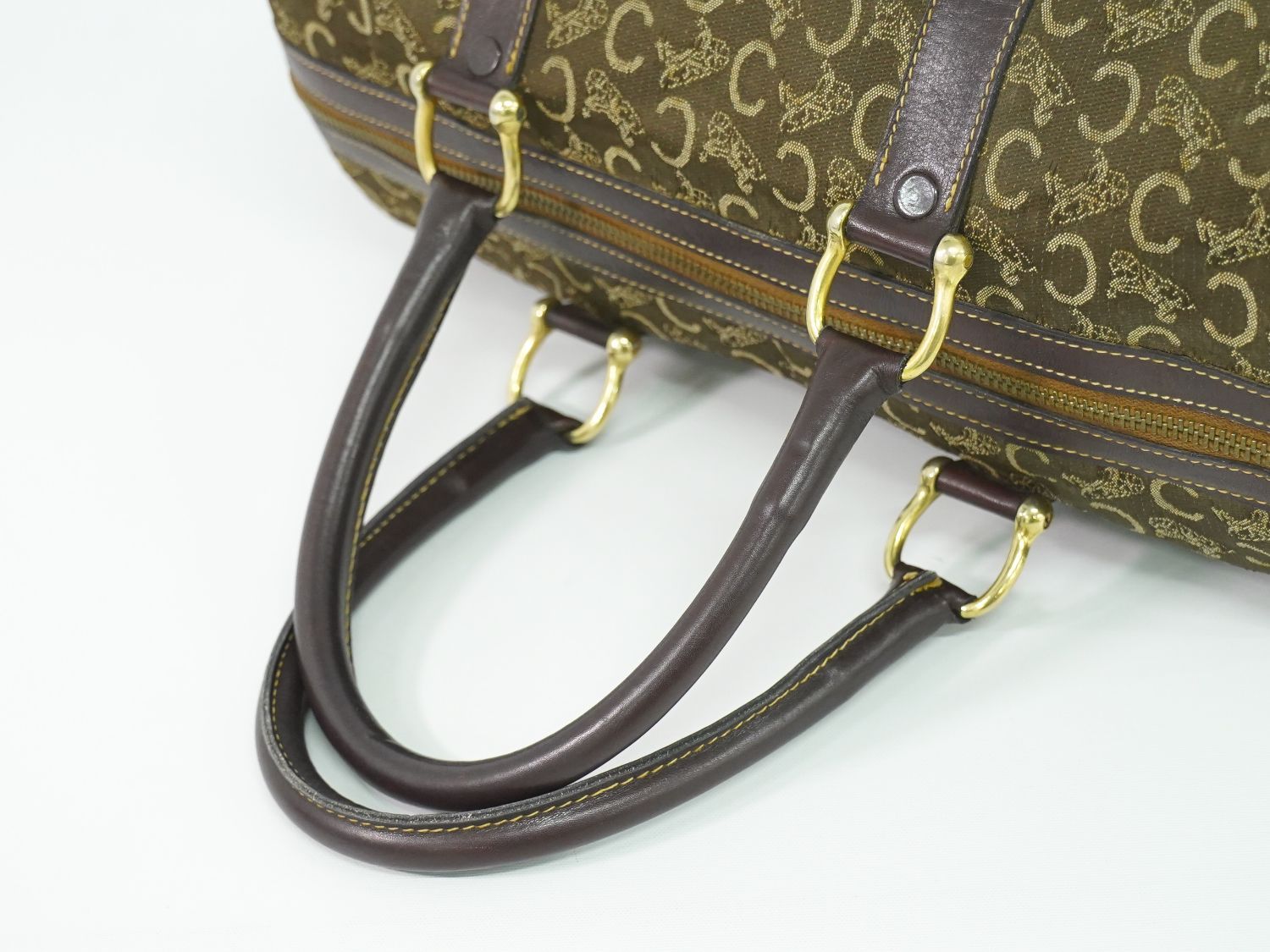 Celine C Sulky Mini Boston Bag Canvas Brown — view 4