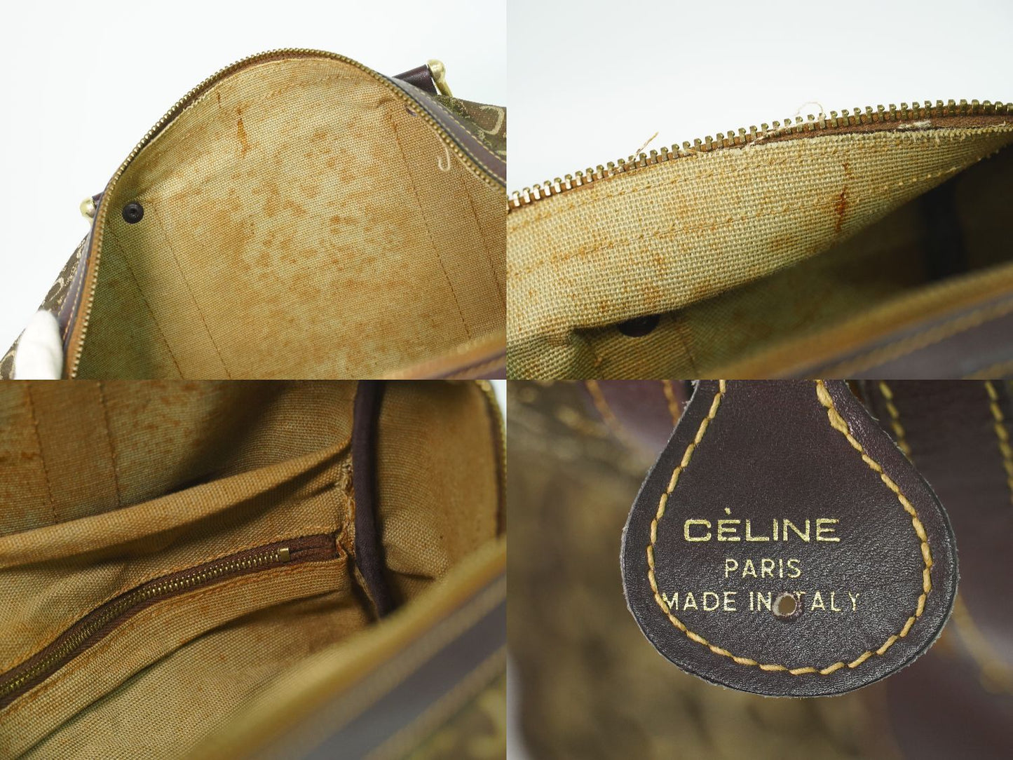 Celine C Sulky Mini Boston Bag Canvas Brown — view 9