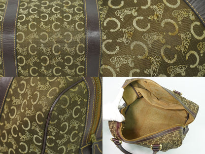 Celine C Sulky Mini Boston Bag Canvas Brown — view 8