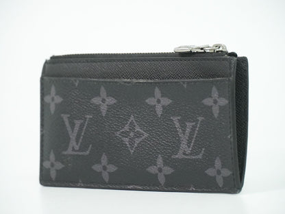 Louis Vuitton LV Coin Card Holder Monogram Eclipse Black Gray — view 2