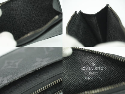 Louis Vuitton LV Coin Card Holder Monogram Eclipse Black Gray — view 9
