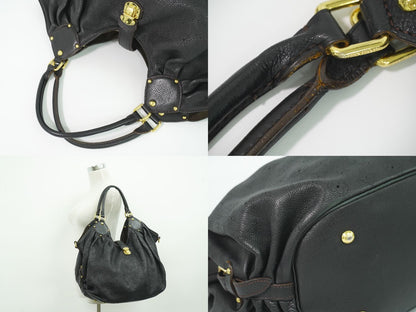 Louis Vuitton LV Mahina XL Leather Shoulder Bag Noir Black — view 6