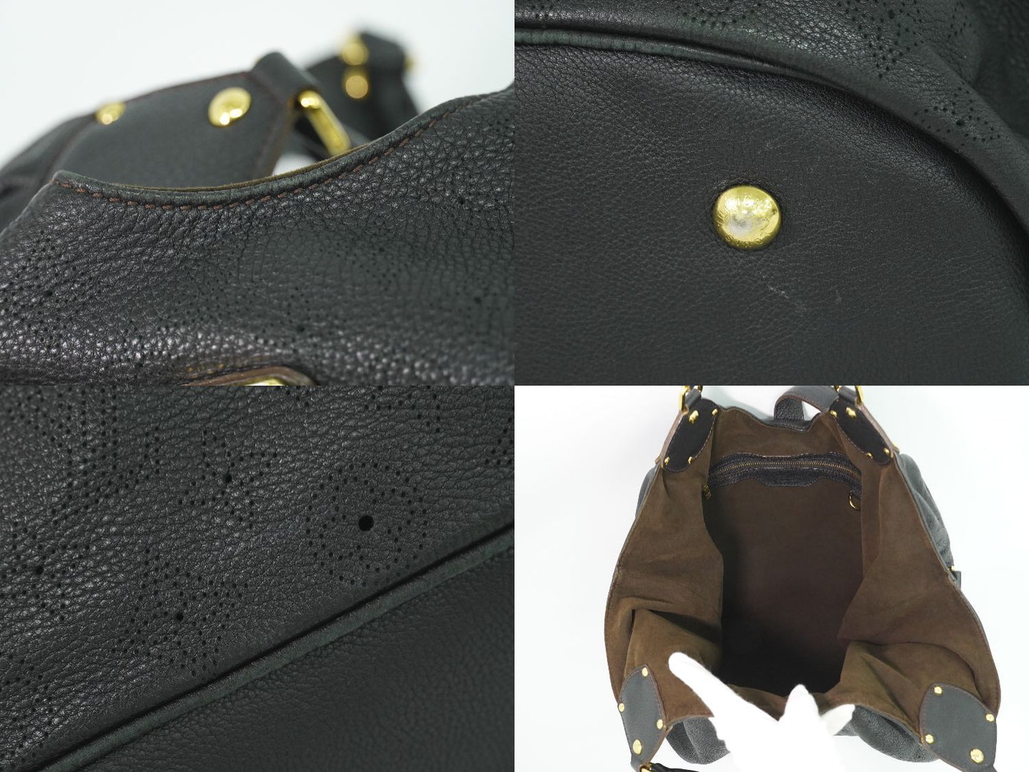 Louis Vuitton LV Mahina XL Leather Shoulder Bag Noir Black — view 7