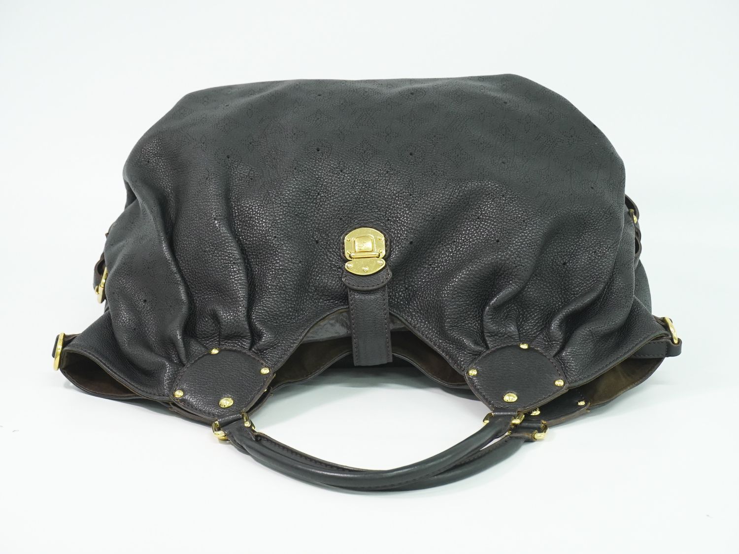 Louis Vuitton LV Mahina XL Leather Shoulder Bag Noir Black — view 5