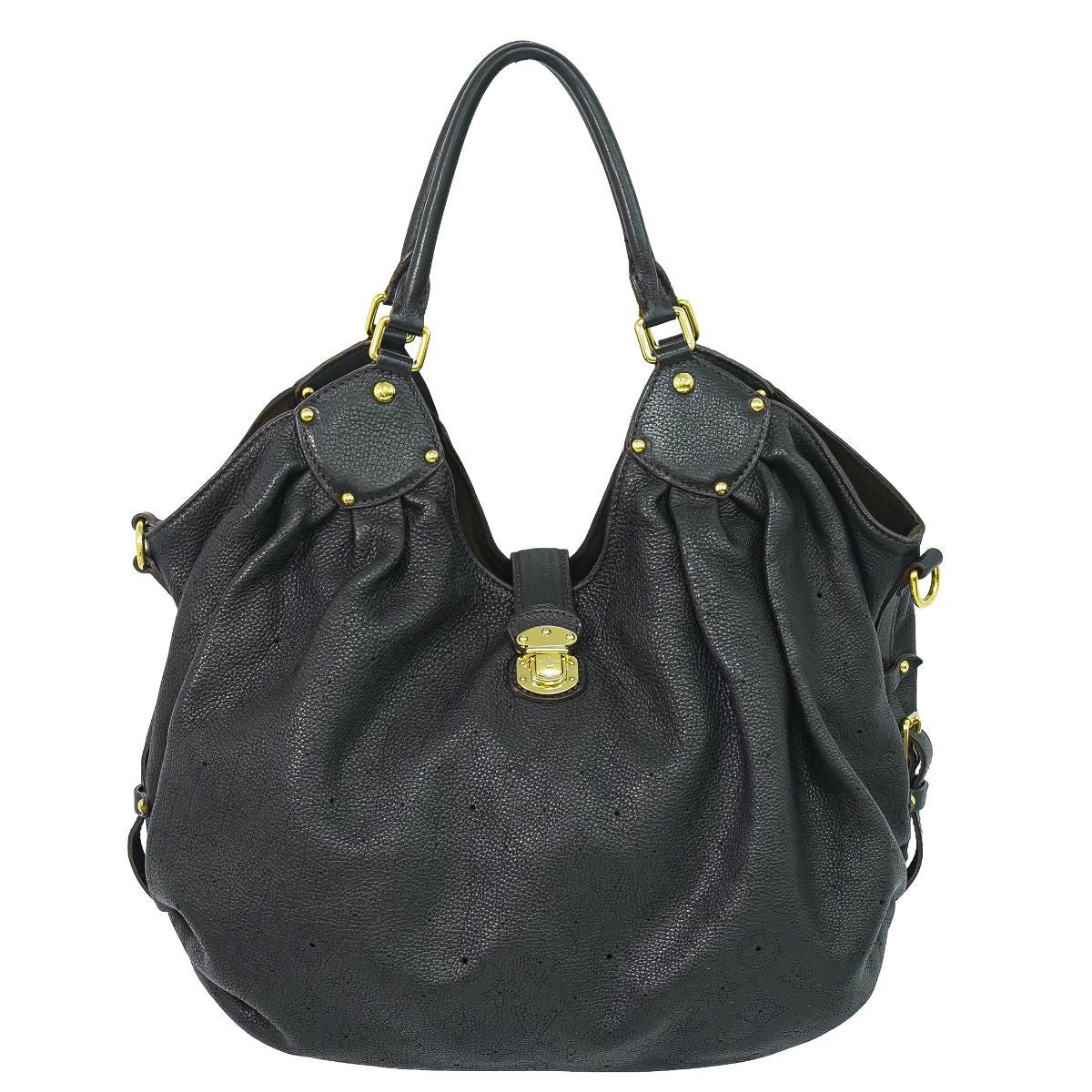 Louis Vuitton LV Mahina XL Leather Shoulder Bag Noir Black