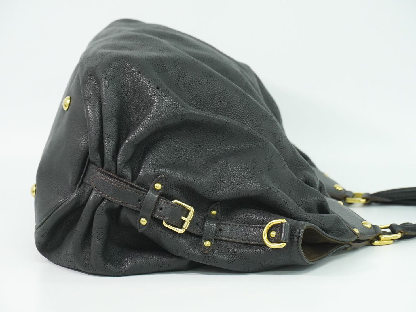 Louis Vuitton LV Mahina XL Leather Shoulder Bag Noir Black — view 4