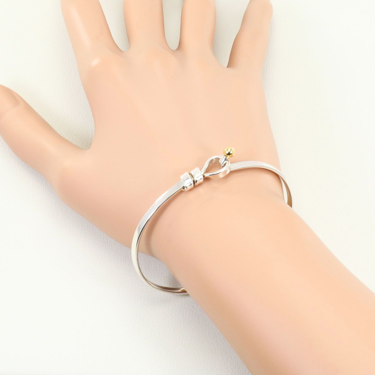 Tiffany & Co Love Knot 925 Sterling Silver 18k Yellow Gold Bangle Bracelet — view 4