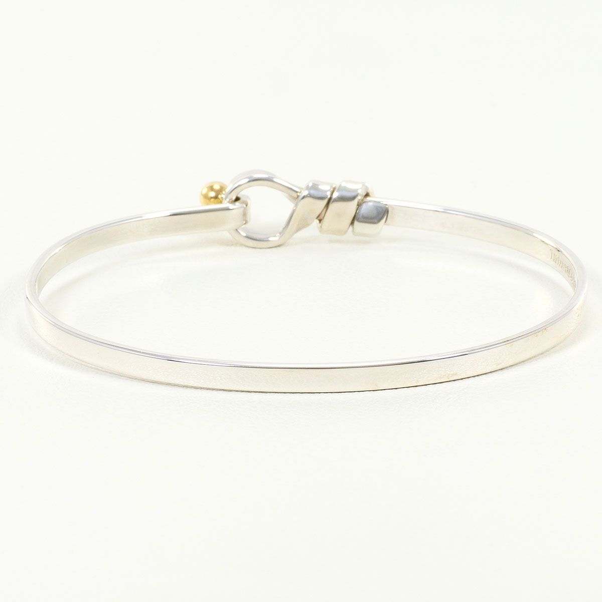 Tiffany & Co Love Knot 925 Sterling Silver 18k Yellow Gold Bangle Bracelet — view 2