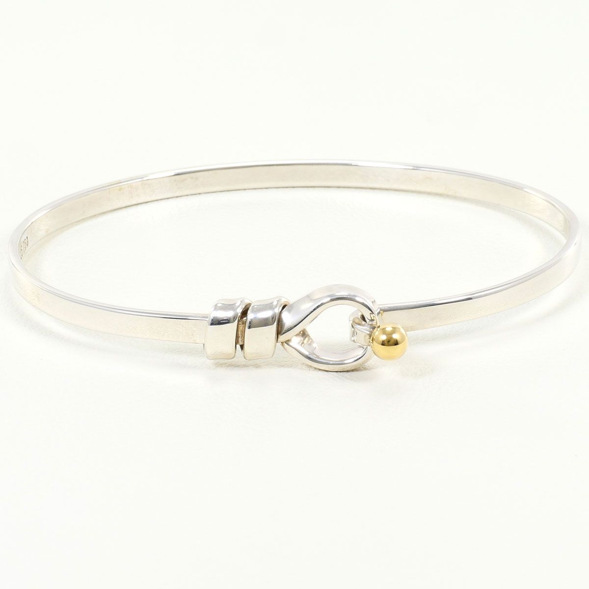 Tiffany & Co Love Knot 925 Sterling Silver 18k Yellow Gold Bangle Bracelet