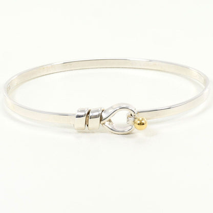Tiffany & Co Love Knot 925 Sterling Silver 18k Yellow Gold Bangle Bracelet