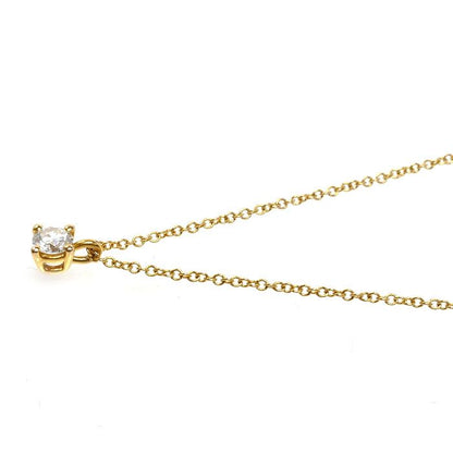 Tiffany & Co 18k Yellow Gold Solitaire Necklace Diamond 43.5 cm — view 2