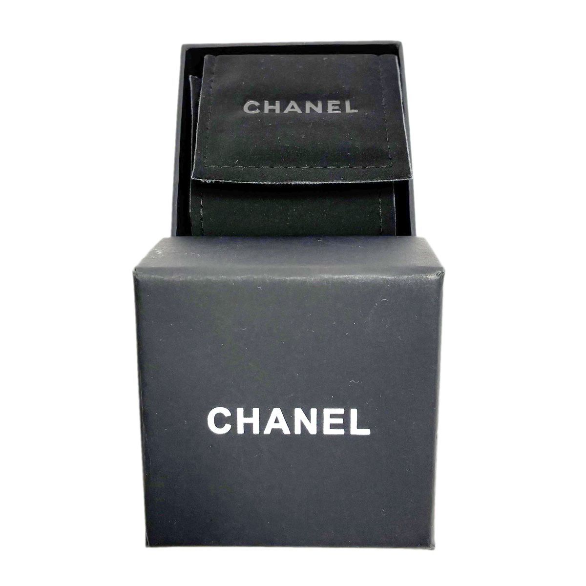 Chanel CC Logo Rope Motif Earrings Gold Pink Black — view 8