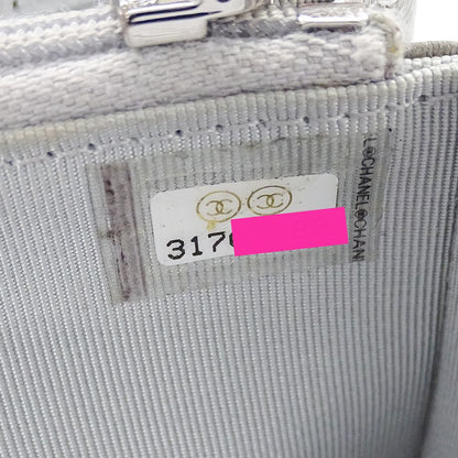 Chanel Wallet Compact Caviar Leather Quilted Silver CC Logo — view 8