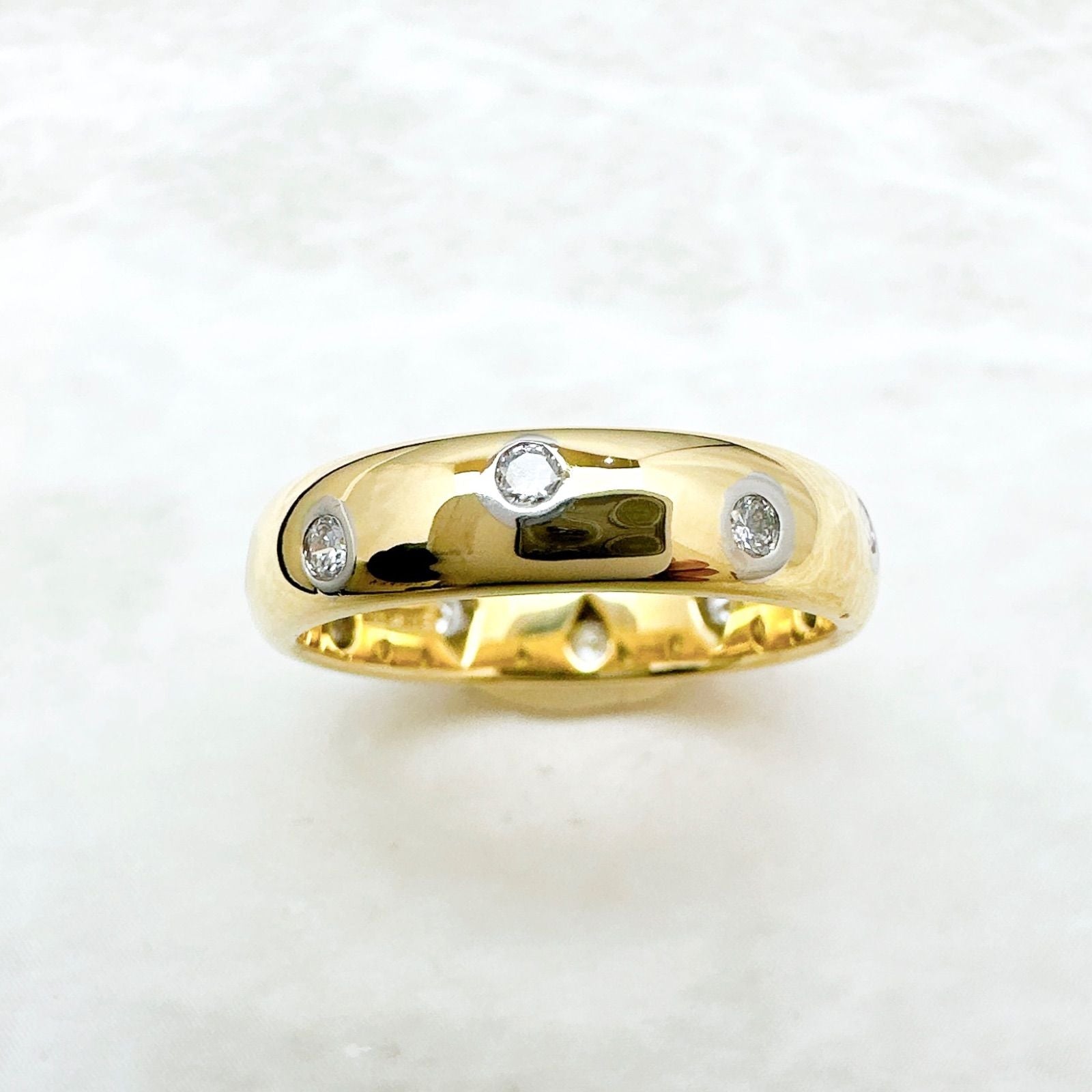 Tiffany & Co Dots Diamond Platinum Yellow Gold Ring — view 3