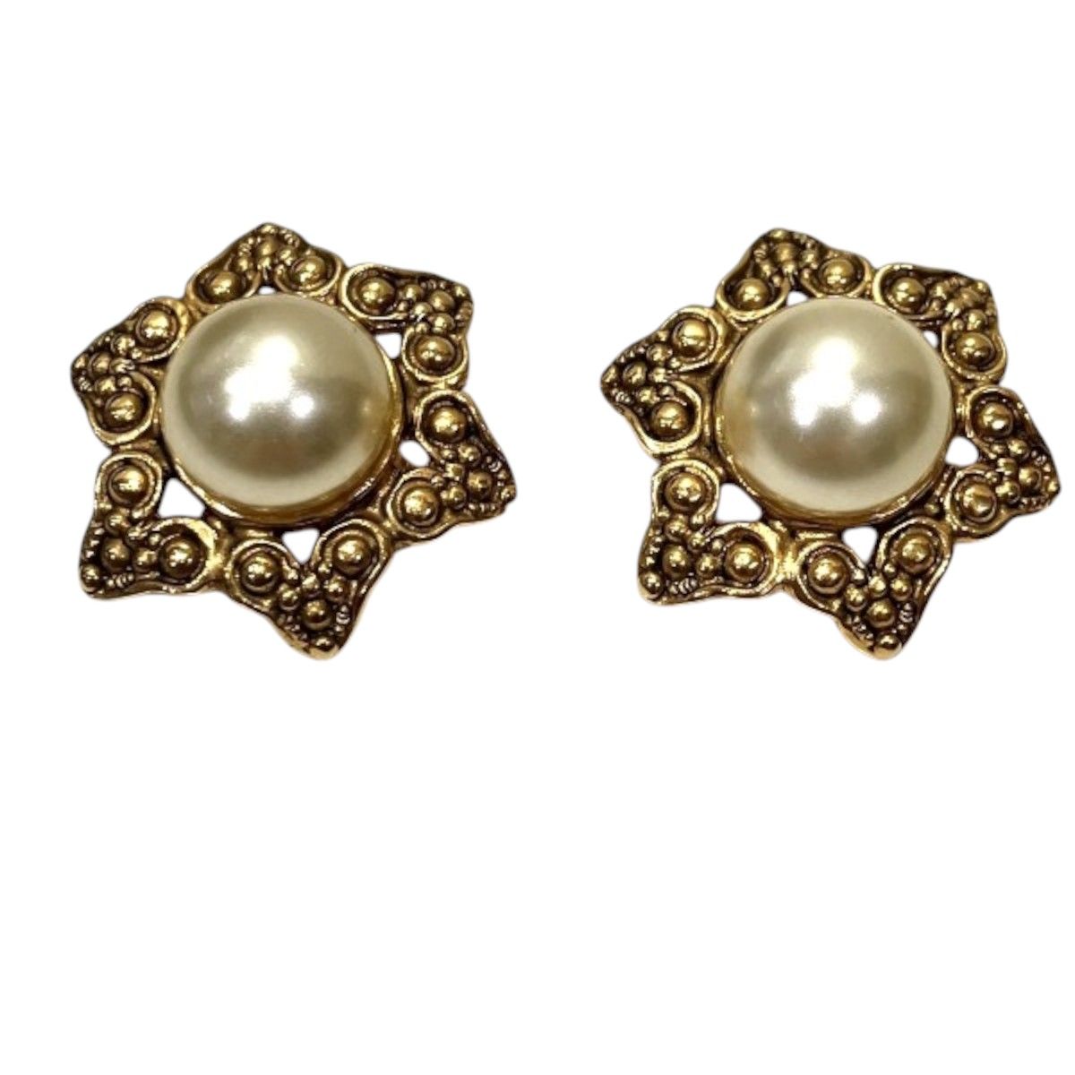Chanel Faux Pearl Earrings