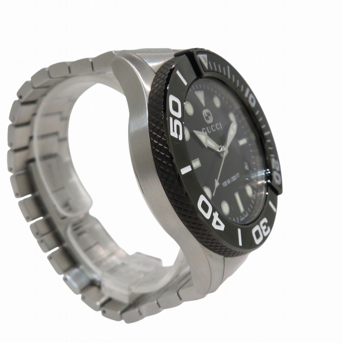 Gucci Timeless Diver Watch SS Quartz Black Dial — view 3