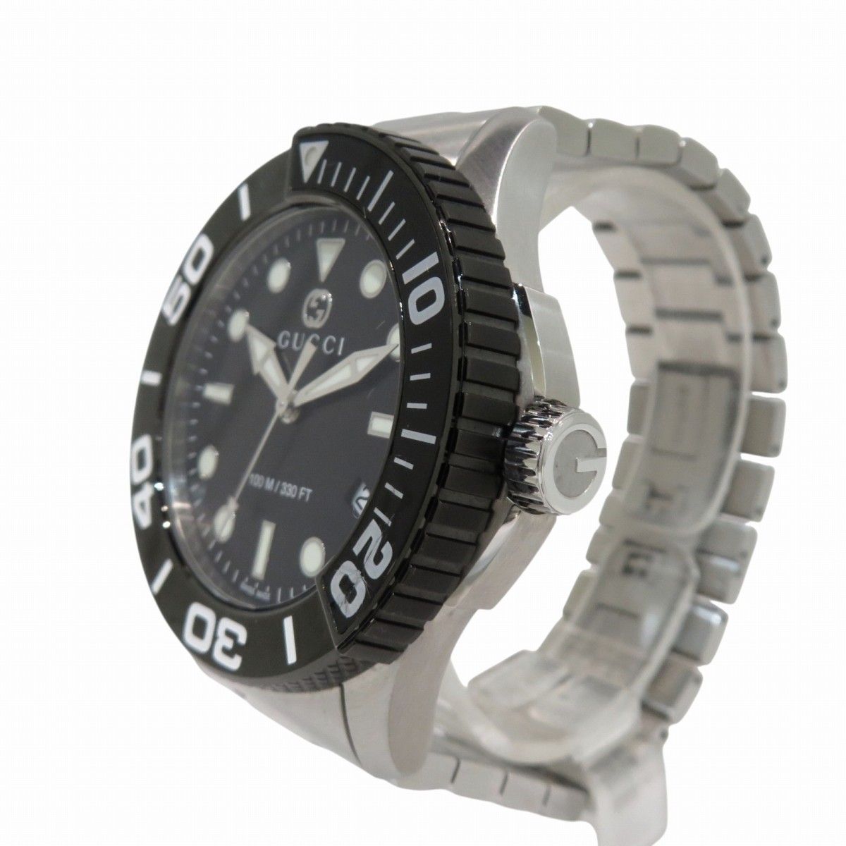Gucci Timeless Diver Watch SS Quartz Black Dial — view 2