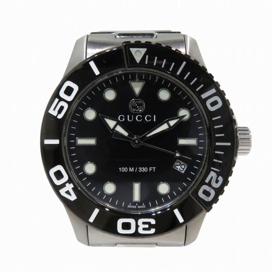 Gucci Timeless Diver Watch SS Quartz Black Dial
