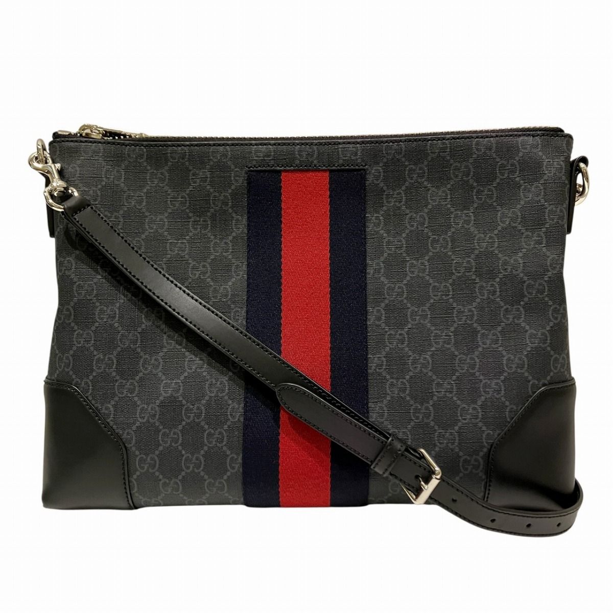 Gucci GG Supreme Shoulder Bag Leather Canvas