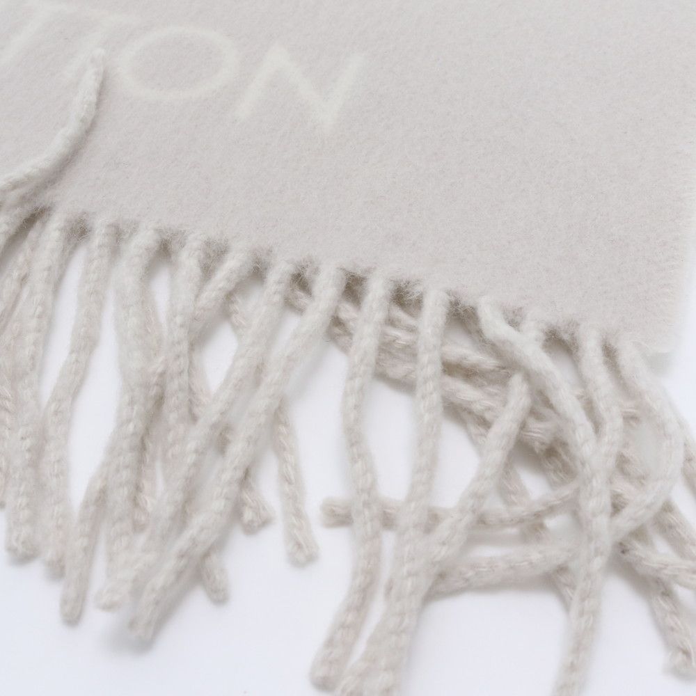 Louis Vuitton Tagged Monogram Scarf Reykjavik Cashmere 100% Shawl Large Gray Ree — view 4