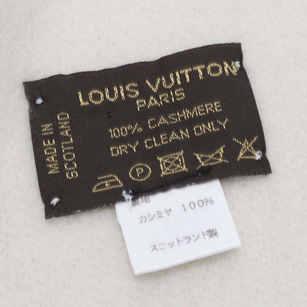 Louis Vuitton Tagged Monogram Scarf Reykjavik Cashmere 100% Shawl Large Gray Ree — view 6