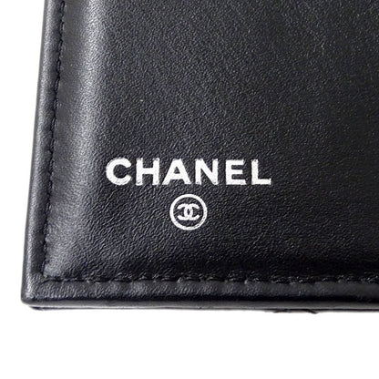 Chanel Wallet Quilted Trifold Caviar Leather Black Silver Mini — view 5
