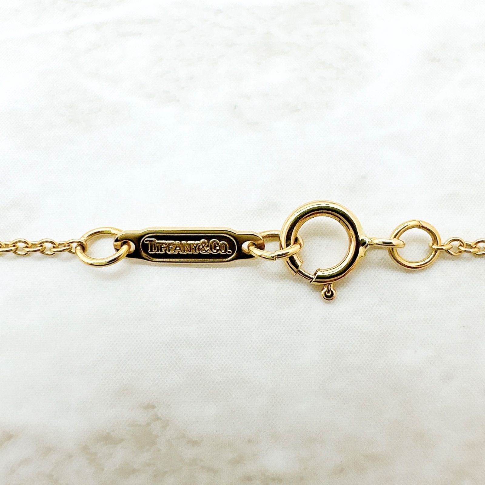 Tiffany & Co Triple Heart Diamond Yellow Gold Necklace 42.5 cm — view 5