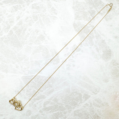 Tiffany & Co Triple Heart Diamond Yellow Gold Necklace 42.5 cm — view 2