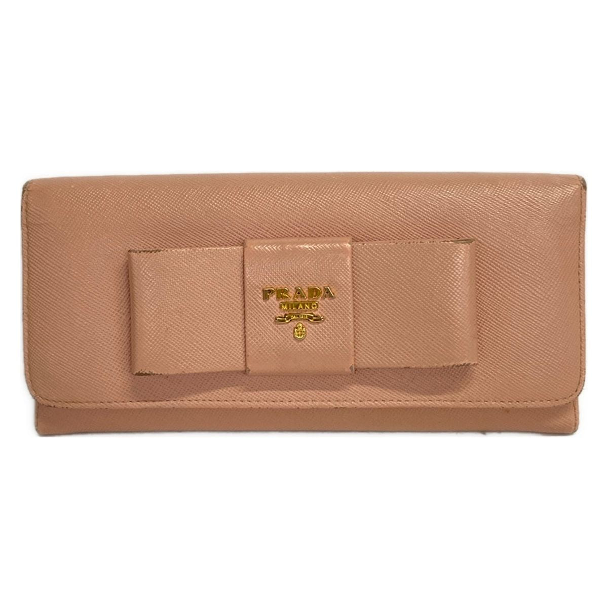 Prada Wallet Light Pink Ribbon Leather