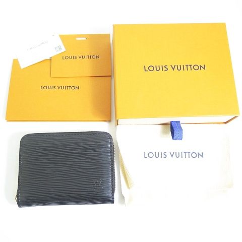 Louis Vuitton Epi Zippy Coin Purse Card Case Noir Black Reaction OK