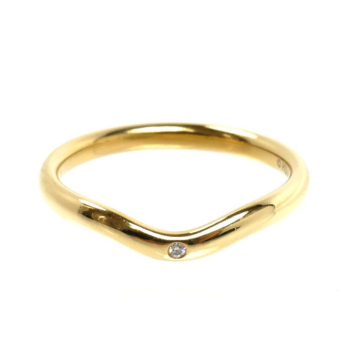 Tiffany & Co 18k Yellow Gold Curved Band Ring Diamond — view 3