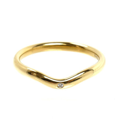 Tiffany & Co 18k Yellow Gold Curved Band Ring Diamond — view 3