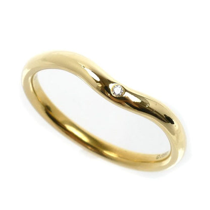 Tiffany & Co 18k Yellow Gold Curved Band Ring Diamond
