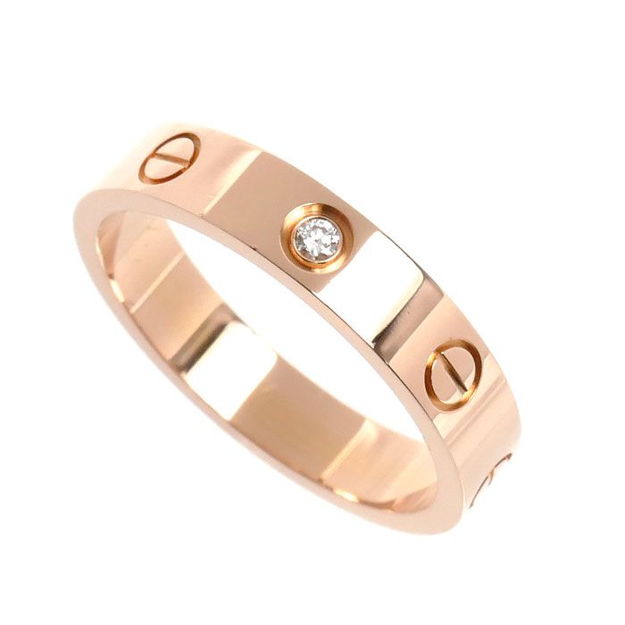 Cartier 18k Pink Gold Mini Love Diamond Ring