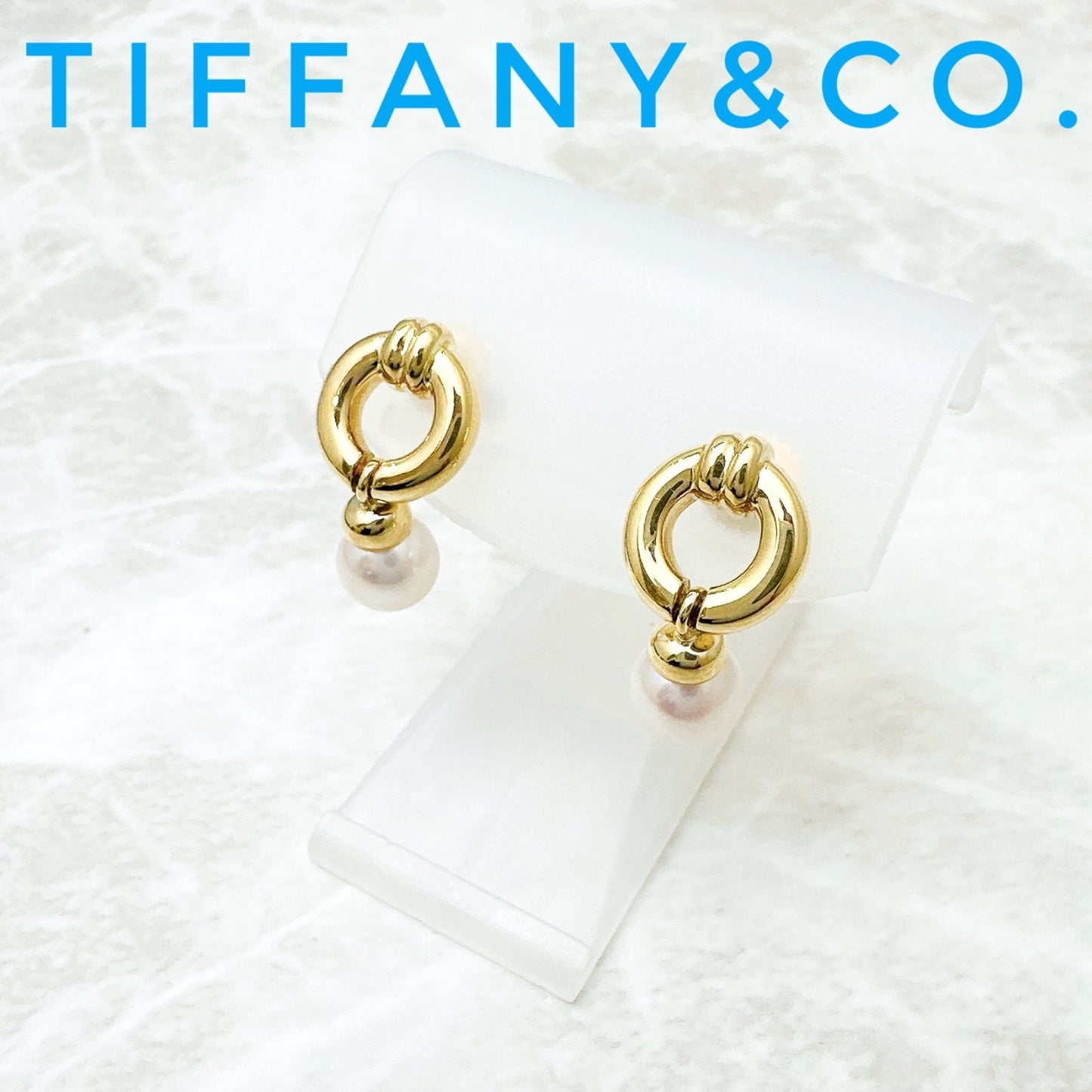 Tiffany & Co Door Knock Pearl Yellow Gold Earrings