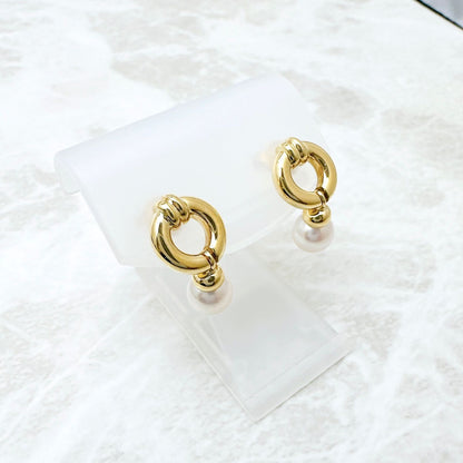 Tiffany & Co Door Knock Pearl Yellow Gold Earrings — view 2