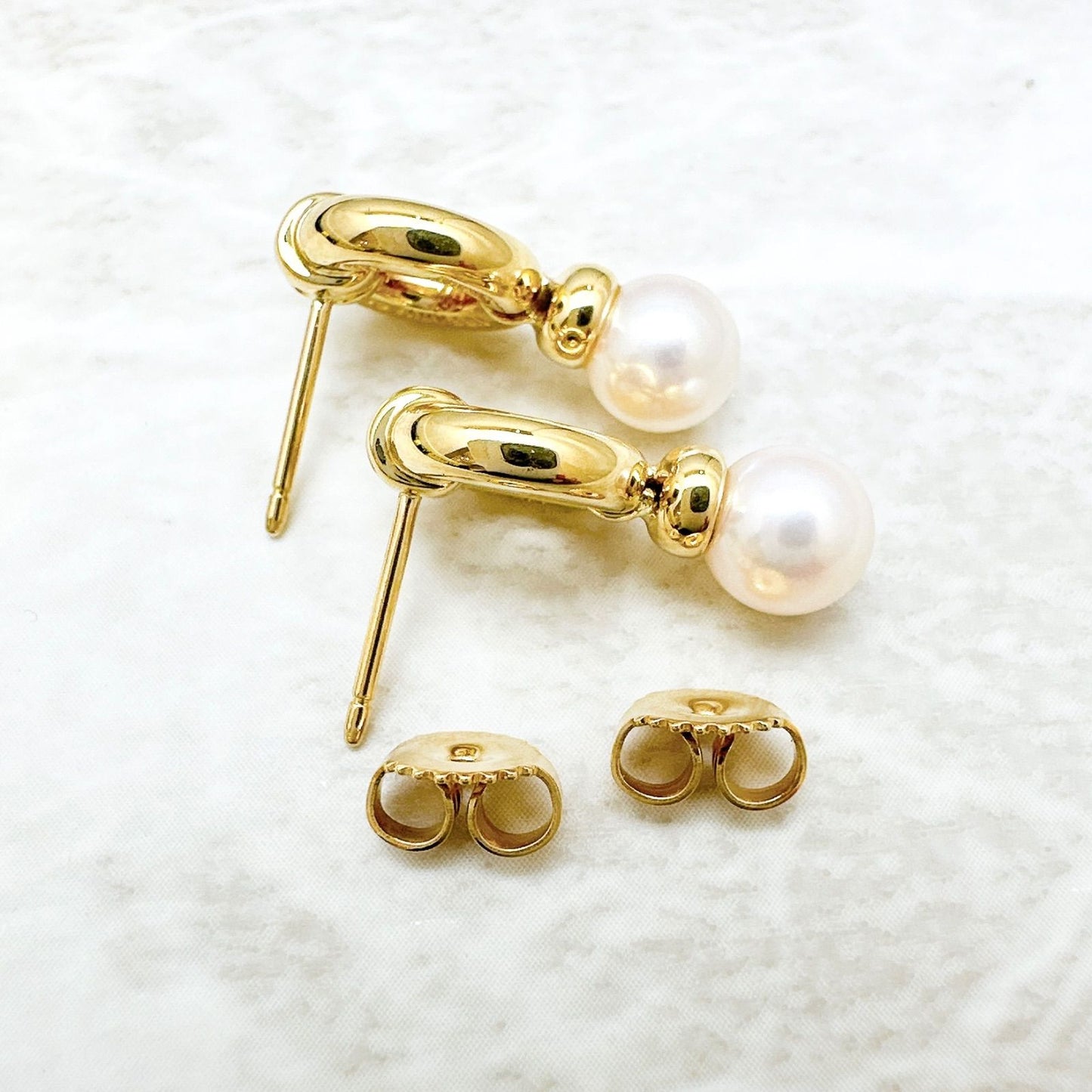 Tiffany & Co Door Knock Pearl Yellow Gold Earrings — view 6