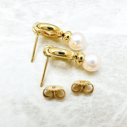 Tiffany & Co Door Knock Pearl Yellow Gold Earrings — view 6
