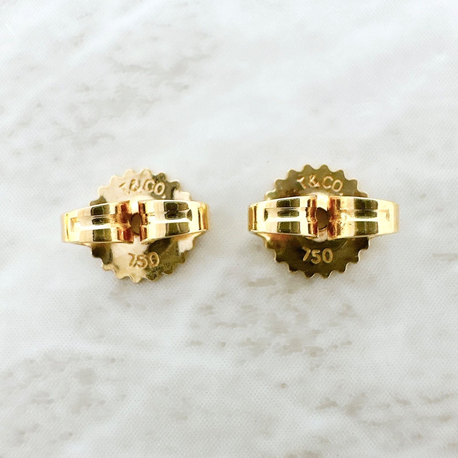 Tiffany & Co Door Knock Pearl Yellow Gold Earrings — view 4