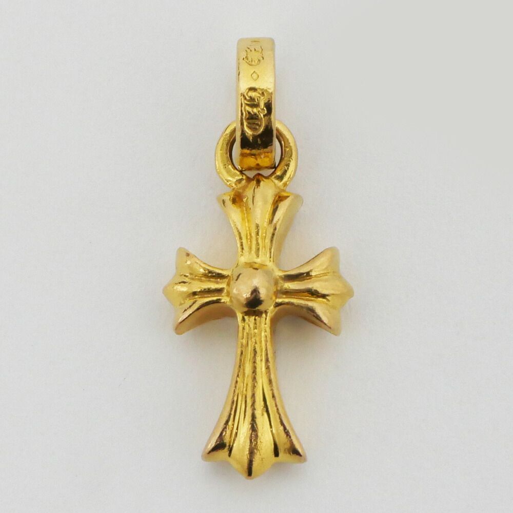 Chrome Hearts Baby Fat Cross Charm 22k Diamond Pendant Top — view 6